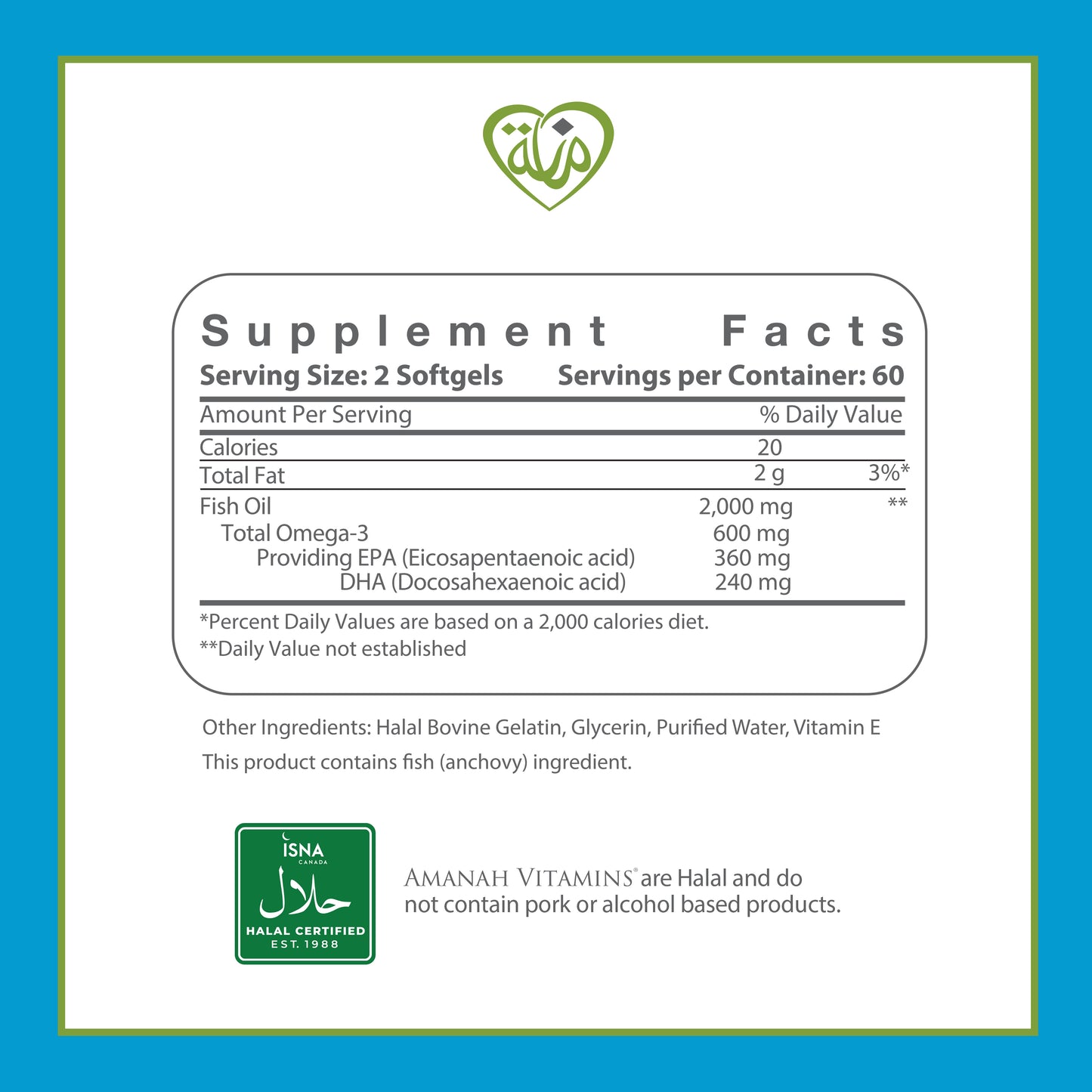 Amanah Vitamins Omega 3 Fish Oil