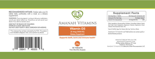 Amanah Vitamins Vitamin D