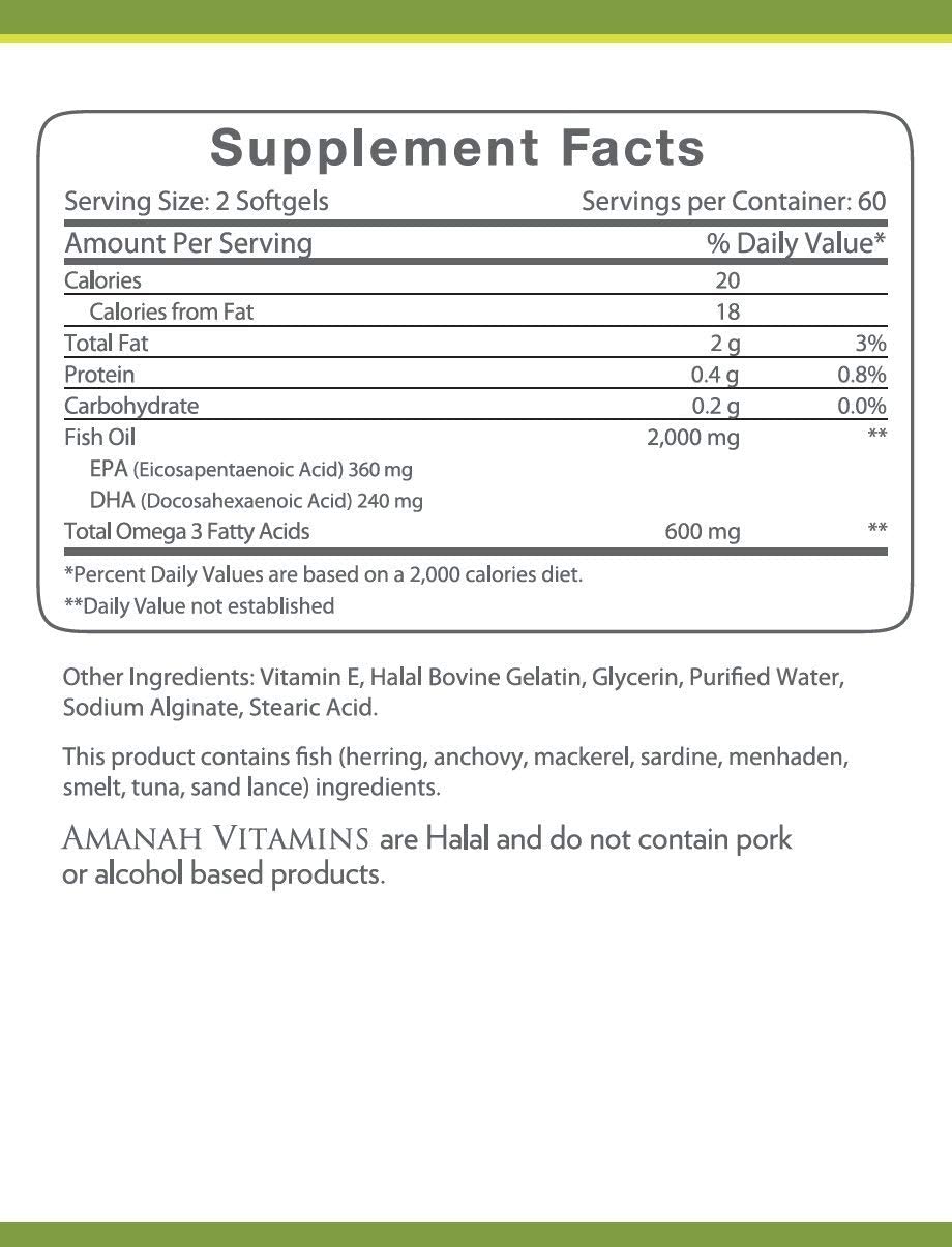 Amanah Vitamins Omega 3 Fish Oil