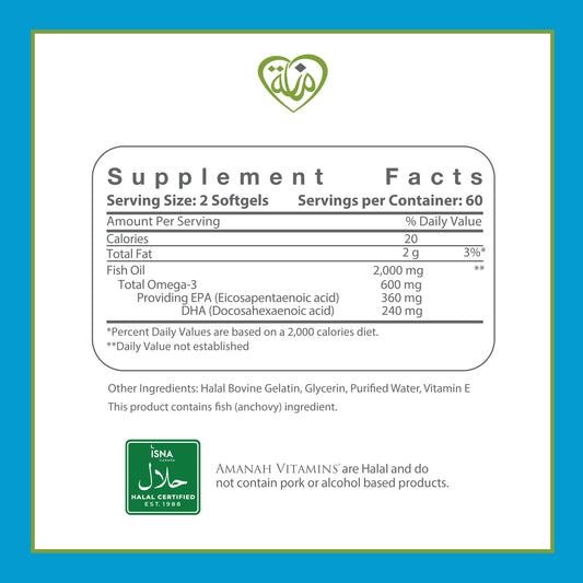 Amanah Vitamins Omega 3 Fish Oil